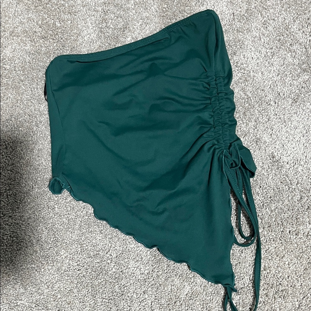 SHEIN Dark Green Asymmetrical Ruched Skirt